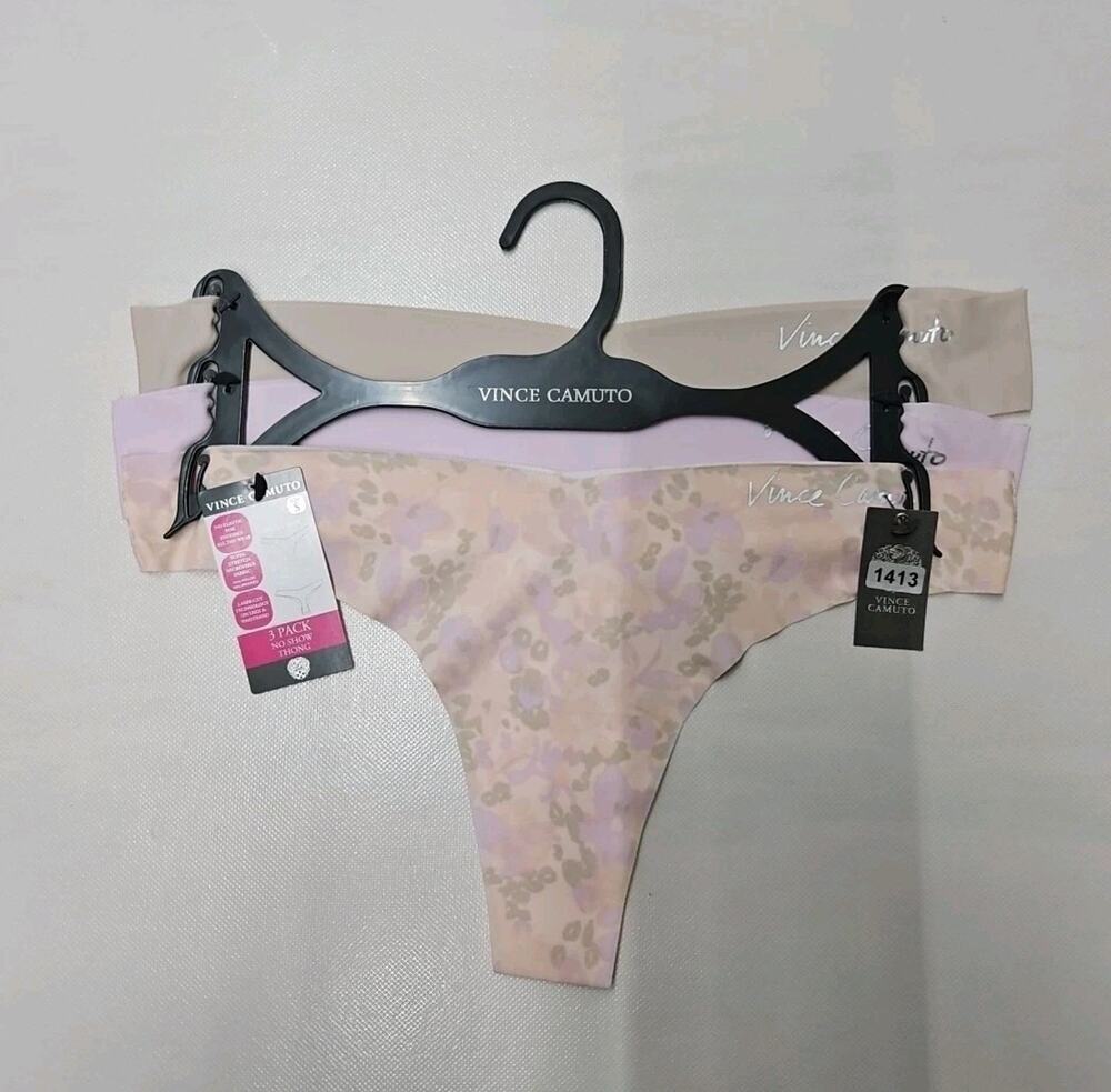 Vince Camuto No Show Thong Size Small Multicolor 3pk New